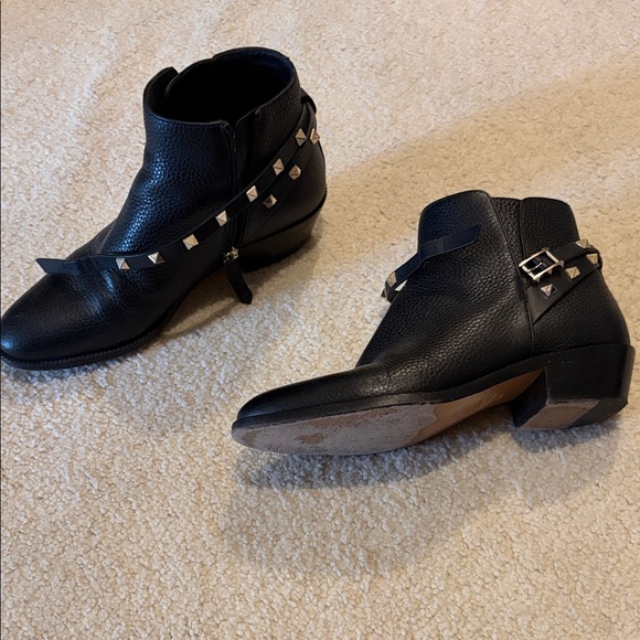 Valentino Black Studded Ankle Boots - Picture 3 of 4